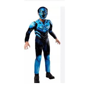 Kids DC Comics Blue Beetle Muscle Jumpsuit Halloween Costume‎ Small 5-7 Yrs C8
